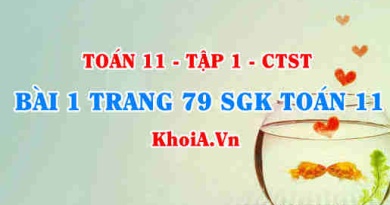 Bài 1 trang 79 SGK Toán 11 Tập 1 Chân trời sáng tạo